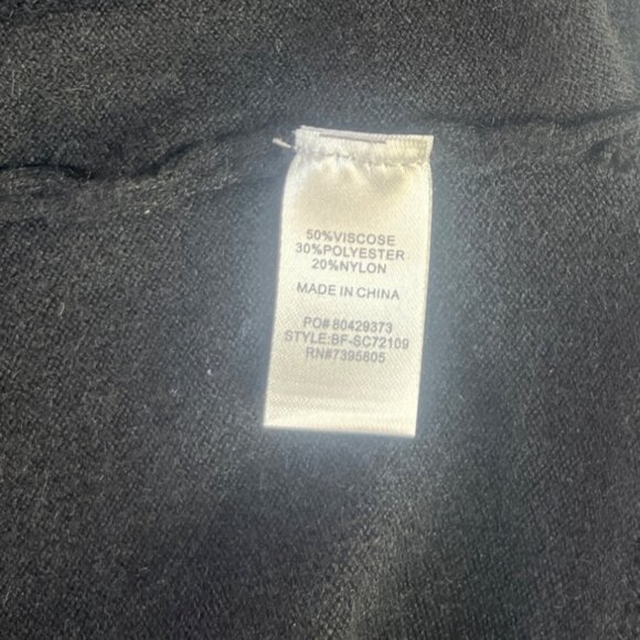 Birch NY Open Front Cardigan Sweater Womens Black Large New Gold Button Cuffs - Picture 7 of 10